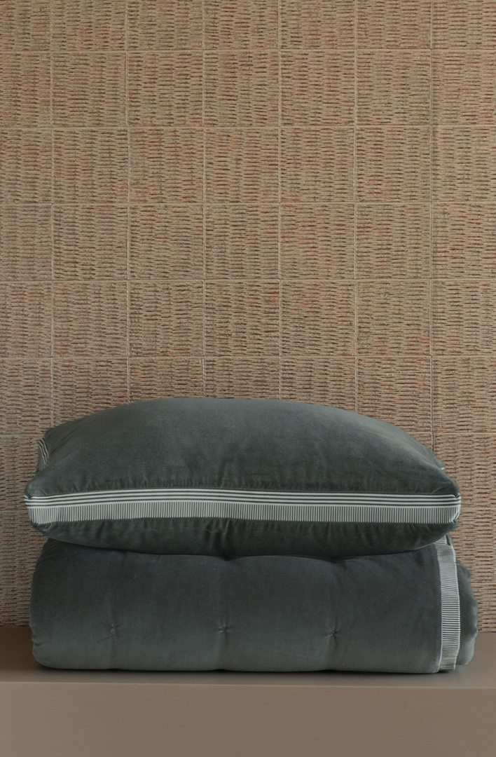 Bianca Lorenne Riga Charcoal Comforter | Luxury Velvet Comforter NZ image 1